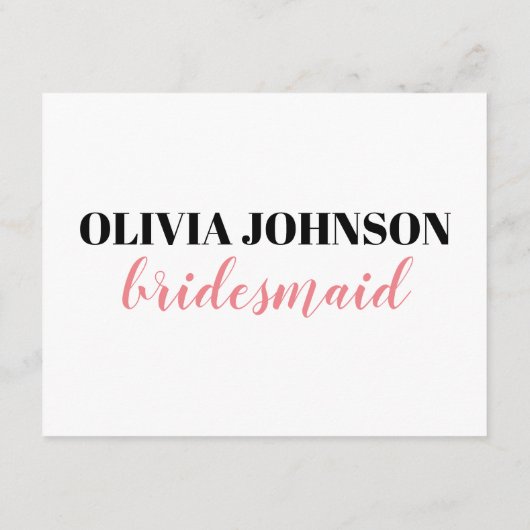 Elegant zal jij mijn Bridesmaid Kaart zijn (Achterkant)