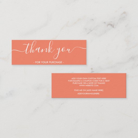 Elegant zalm bedrijf dank u mini visitekaartje (Voorkant / Achterkant)