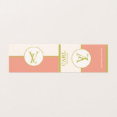 Elegant zalmroze dubbelmonogram visitekaartje (Buitenkant ongevouwen)