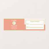 Elegant zalmroze dubbelmonogram visitekaartje (Binnenkant ongevouwen)