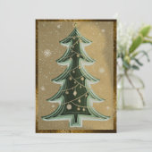 Elegant Zand Bruin Glitter Papercut Kerstboom Feestdagenkaart (Staand voorkant)