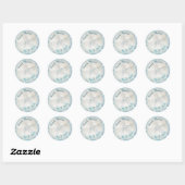 Elegant Zand Dollar Naam Strand Bruiloft Ronde Sticker (Vel)