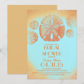 Elegant  zanddollar strand vrijgezellenfeest kaart (Voorkant / Achterkant)