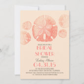 Elegant  zanddollar strand vrijgezellenfeest kaart (Voorkant)