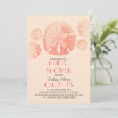 Elegant  zanddollar strand vrijgezellenfeest kaart (Staand voorkant)