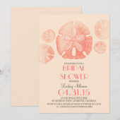 Elegant  zanddollar strand vrijgezellenfeest kaart (Voorkant / Achterkant)