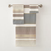 Elegant zandstrand gestreept patroon bad handdoek (Insitu)