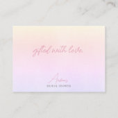 Elegant ze geeft me vlinders display douche informatiekaartje (Achterkant)