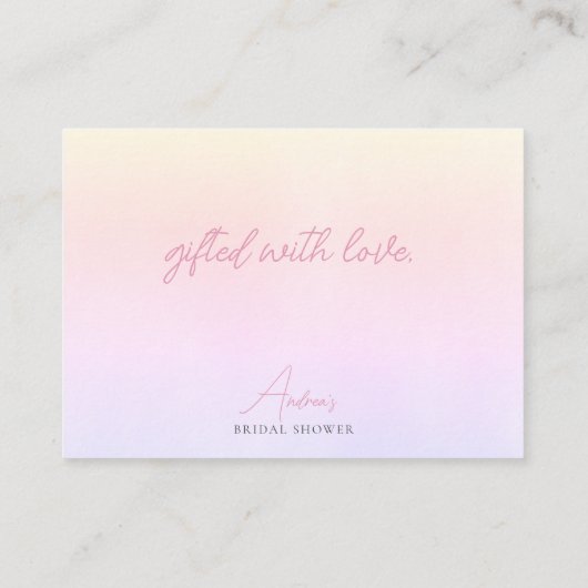 Elegant ze geeft me vlinders display douche informatiekaartje (Achterkant)