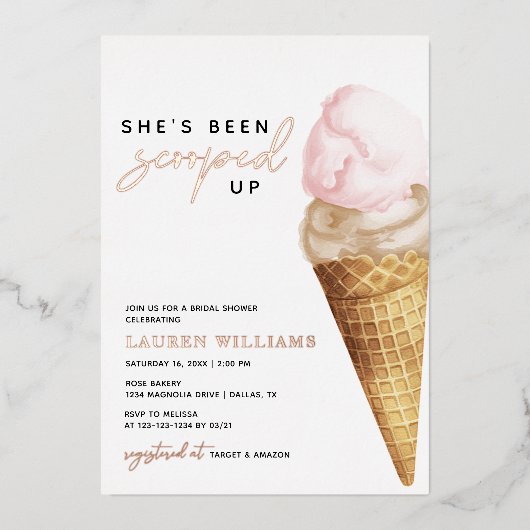 Elegant, ze heeft Vrijgezellenfeest opgezocht Folie Uitnodiging (Voorkant)