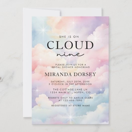 Elegant ze is op cloud negen Vrijgezellenfeest Kaart (Voorkant)