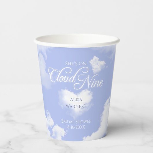 Elegant Ze is op Cloud Nine Vrijgezellenfeest Part Papieren Bekers (Achterkant)