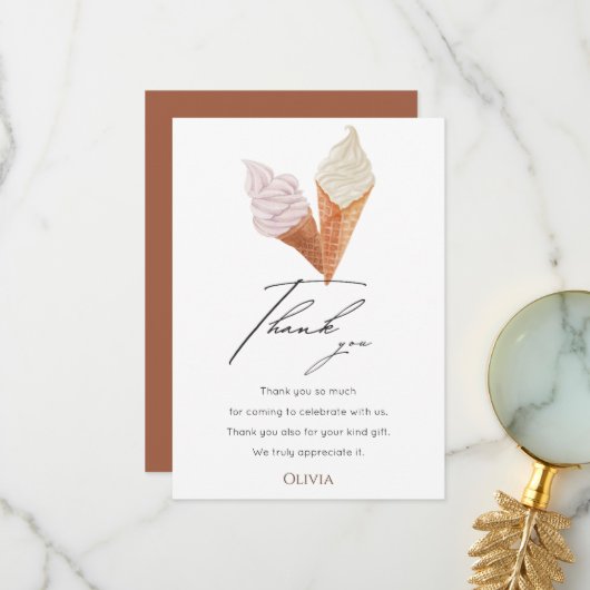 Elegant Ze Is Opgepakt Bruidsfeestje Bedankkaart (Voorkant / Achterkant in situ)