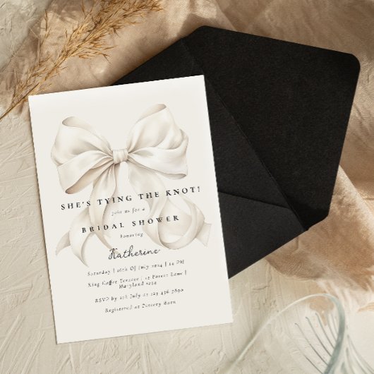 Elegant Ze is Tying the Knot Bow Vrijgezellenfeest Kaart