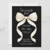 Elegant Ze is Tying the Knot Bow Vrijgezellenfeest Kaart (Voorkant)