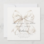 Elegant Ze is Tying the Knot Bow Vrijgezellenfeest Kaart (Voorkant)