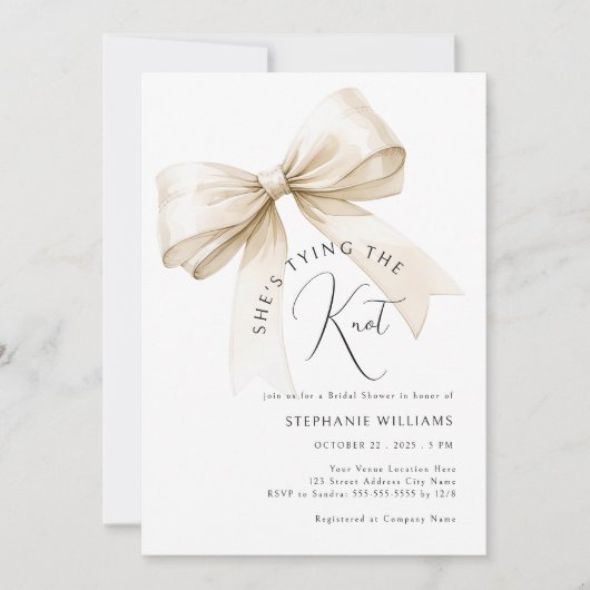 Elegant Ze is Tying the Knot Vrijgezellenfeest Kaart (Voorkant)