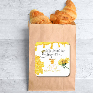 Elegant Ze Vond Haar Honing Bij Bruidsfeest Vierkante Sticker
