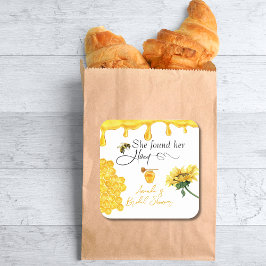Elegant Ze vond haar honingbij bruiloft Vierkante Sticker