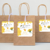 Elegant Ze vond haar honingbij-bruiloftsdouche Vierkante Sticker