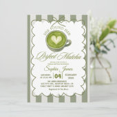 Elegant Ze Vond Haar Perfecte Matcha Bruiloftsfees Kaart (Staand voorkant)