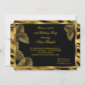 Elegant Zebra Black Gold Golden Palm Party Kaart (Voorkant)