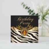 Elegant Zebra Caramel Amber Black Gold Dag Kaart (Staand voorkant)