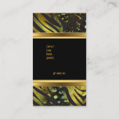 Elegant Zebra Gold Exotic Black Wild 2 Visitekaartje (Achterkant)