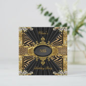 Elegant Zebra Gold Leopard 50e verjaardag Kaart (Staand voorkant)