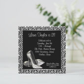 Elegant Zebra High Heel verjaardagsfeestje Kaart (Staand voorkant)