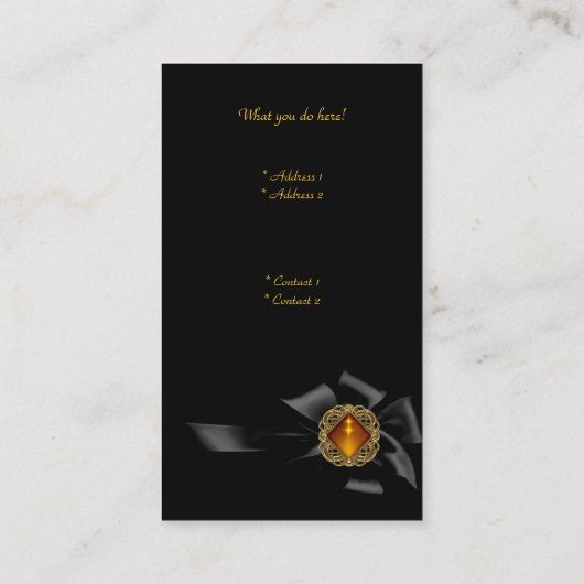 Elegant Zebra Leopard Zwart Goud Visitekaartje (Achterkant)