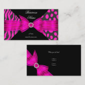 Elegant Zebra Leopard Zwart Hot roze Visitekaartje (Voorkant / Achterkant)