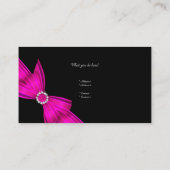Elegant Zebra Leopard Zwart Hot roze Visitekaartje (Achterkant)