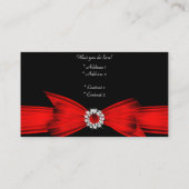 Elegant Zebra Leopard Zwart Rood Visitekaartje (Achterkant)