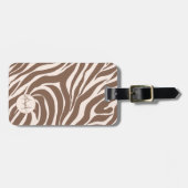 Elegant Zebra mocha patroon Bagagelabel (Voorkant horizontaal)