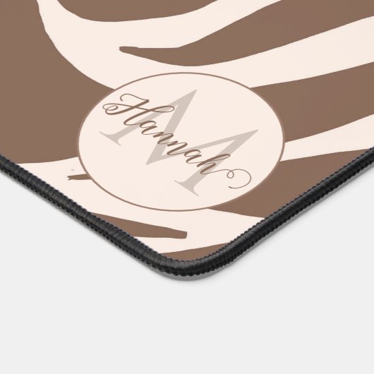 Elegant Zebra mocha patroon Bureaumat (Hoek)