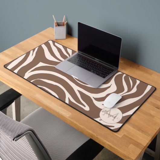 Elegant Zebra mocha patroon Bureaumat (Kantoor 2)