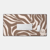 Elegant Zebra mocha patroon Bureaumat (Keyboard & Muis)