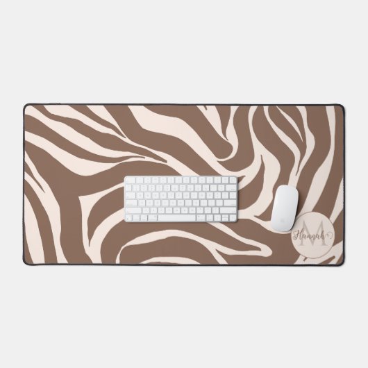 Elegant Zebra mocha patroon Bureaumat (Keyboard & Muis)