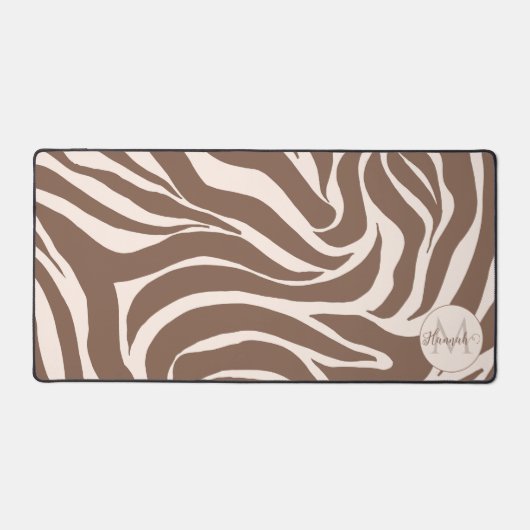 Elegant Zebra mocha patroon Bureaumat (Voorkant)