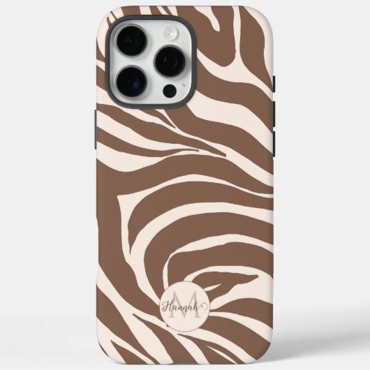 Elegant Zebra mocha patroon Case-Mate iPhone Case (Achterkant)