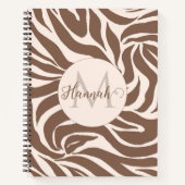 Elegant Zebra mocha patroon Notitieboek (Voorkant)