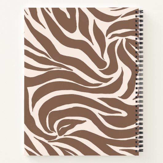 Elegant Zebra mocha patroon Notitieboek (Achterkant)