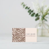 Elegant Zebra mocha patroon Visitekaartje (Staand voorkant)