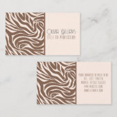 Elegant Zebra mocha patroon Visitekaartje (Voorkant / Achterkant)