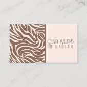 Elegant Zebra mocha patroon Visitekaartje (Voorkant)