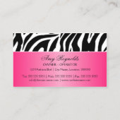 Elegant Zebra Mode juwelen Visitekaartje (Achterkant)