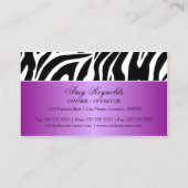 Elegant Zebra Mode juwelen Visitekaartje (Achterkant)