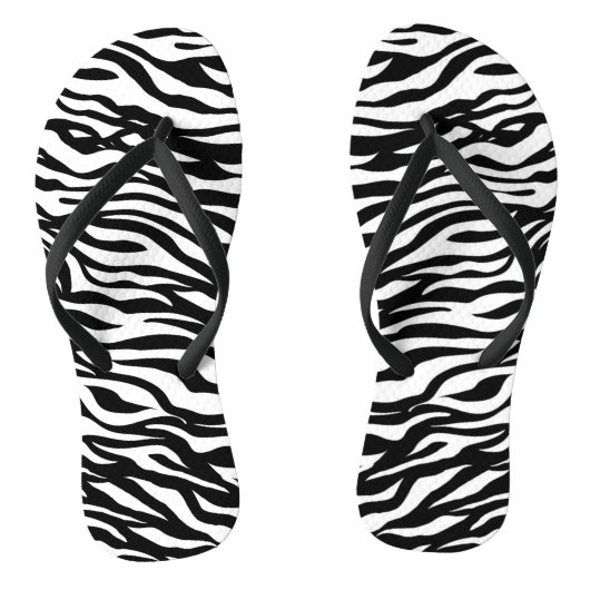 Elegant Zebra Pattern Black and White Teenslippers (Voetbed)