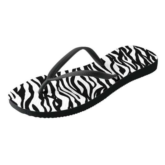 Elegant Zebra Pattern Black and White Teenslippers (Schuin)